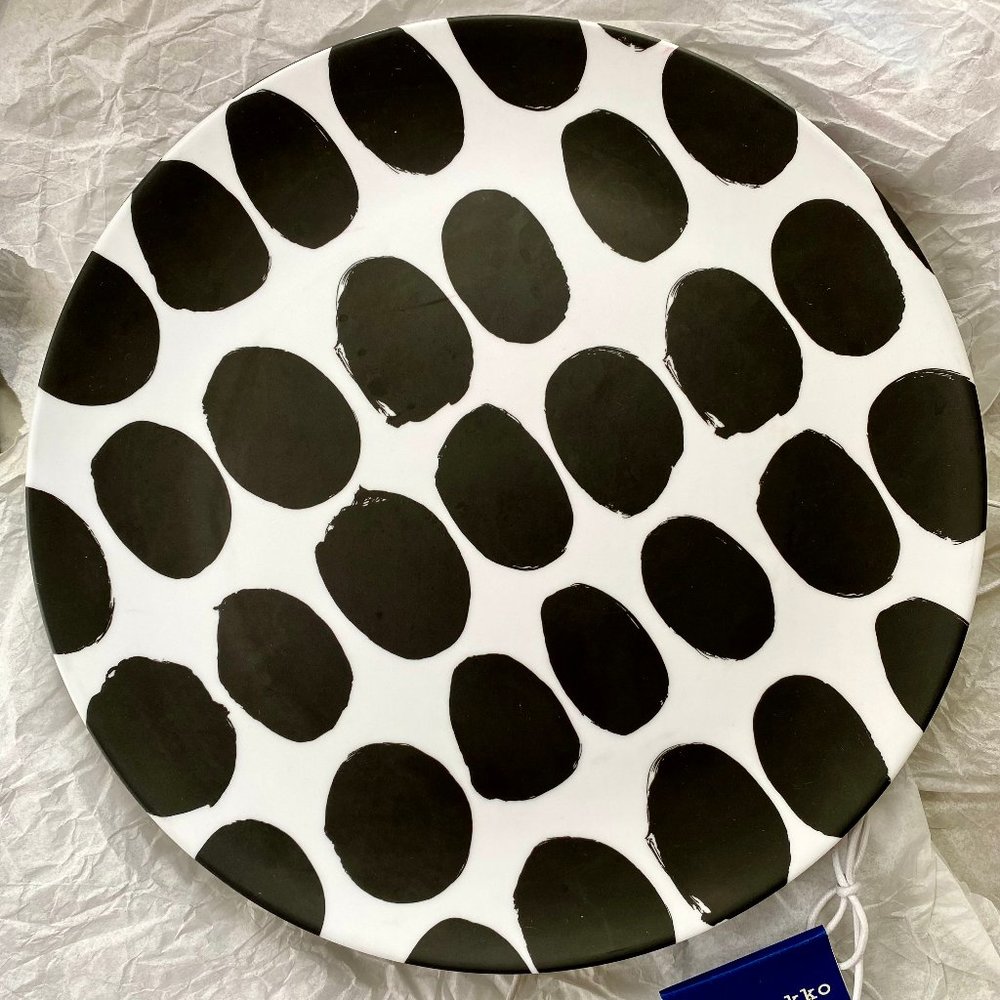 Marimekko for Target Dinner Plate Set of 4 Black & White Melamine